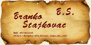 Branko Stajkovac vizit kartica